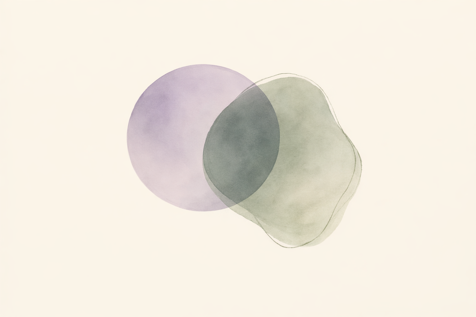 Two overlapping shapes representing the combination of affirmation and reflection practices