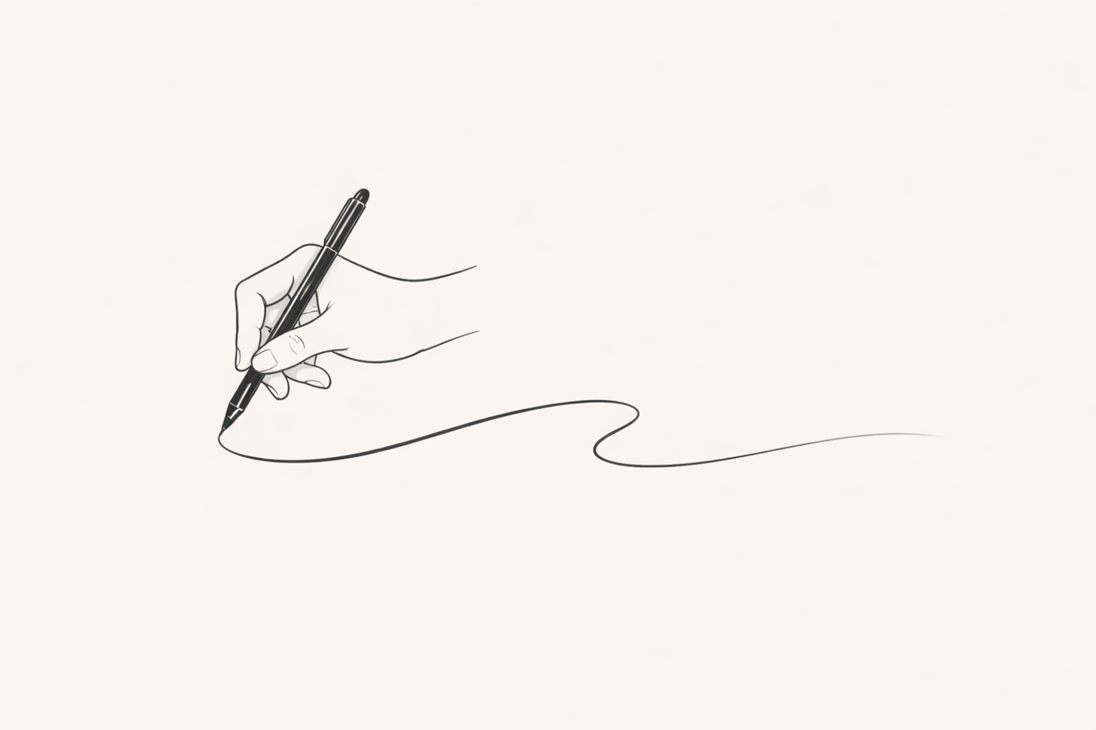 A single flowing brushstroke — representing the personal act of writing your own affirmations